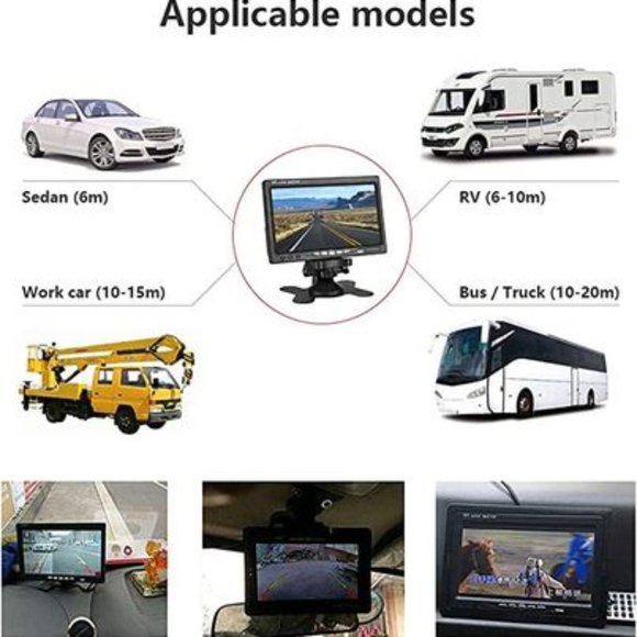 NEW Backup Camera Kit, 7 Inch LCD Rear View Camera Monitor, Night Vision - Picture 4 of 5
